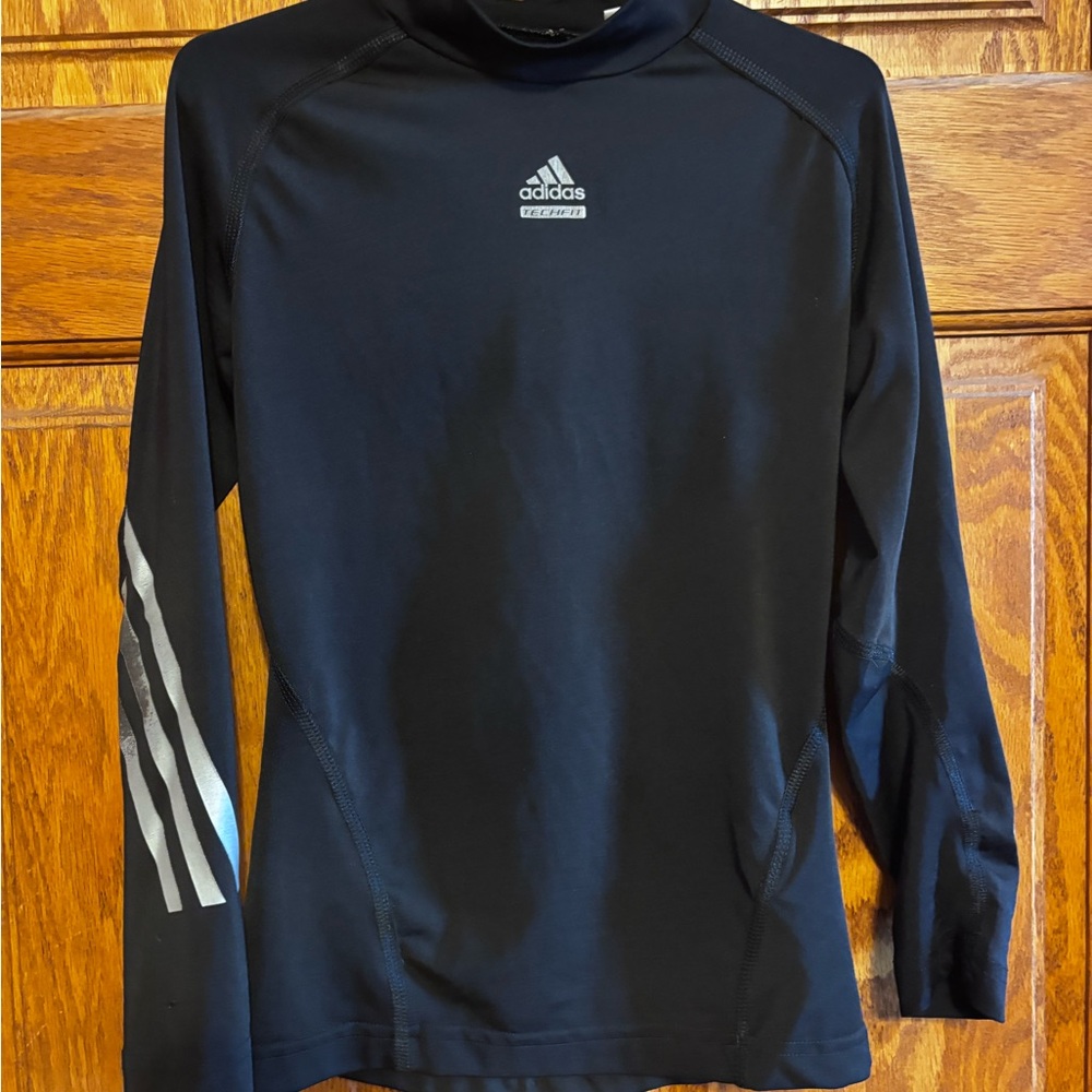adidas Black Athletic Long Sleeve Top with Reflective Logo
